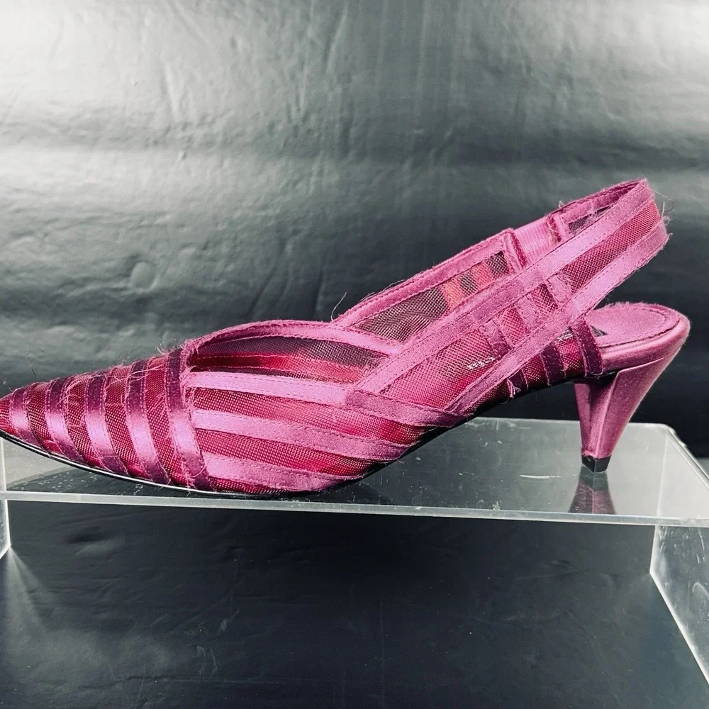 Pedro Garcia‎ Size US 6 - 6.5 EU 37 Mesh Slingback Low Pumps Purple Magenta